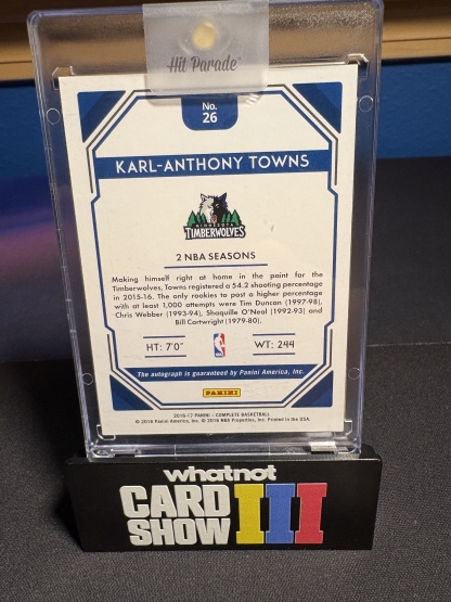 2016 Panini Complete Karl-Anthony Towns Auto - Image 2
